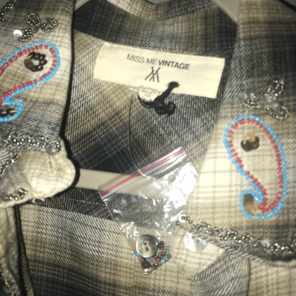 Miss Me Vintage flannel button down dress - Picture 4 of 5